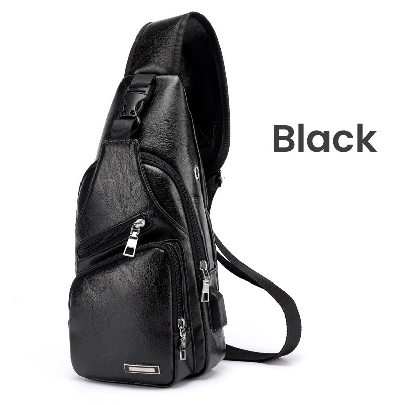 Men's Multifunctional High Quality Leather Chest Bag