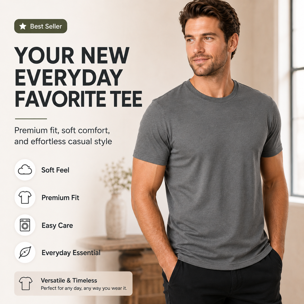 Men’s Short Sleeve Crew Neck T-Shirts