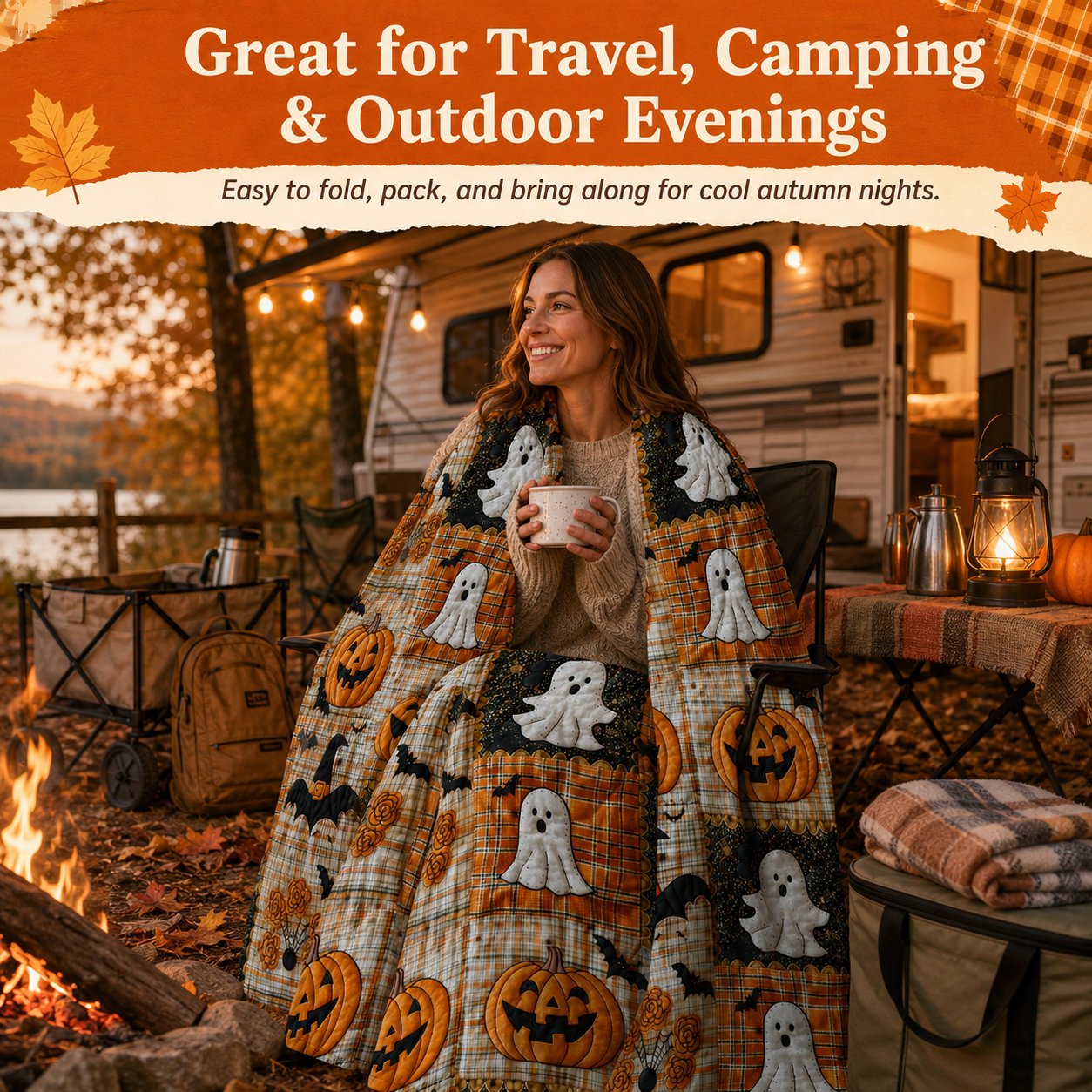 Halloween Patchwork Flannel Blanket