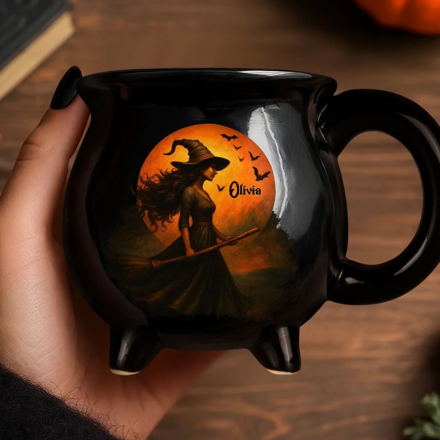 Custom Witch Cauldron Coffee Mug - Witching You A Wicked Brew
