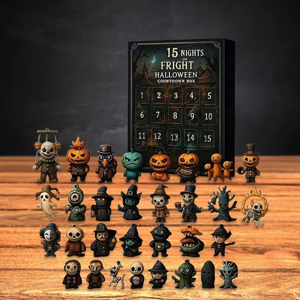 31 Days Halloween Countdown Calendar – Spooky Mini Figurine Surprise Box with Collectible Horror Decorations