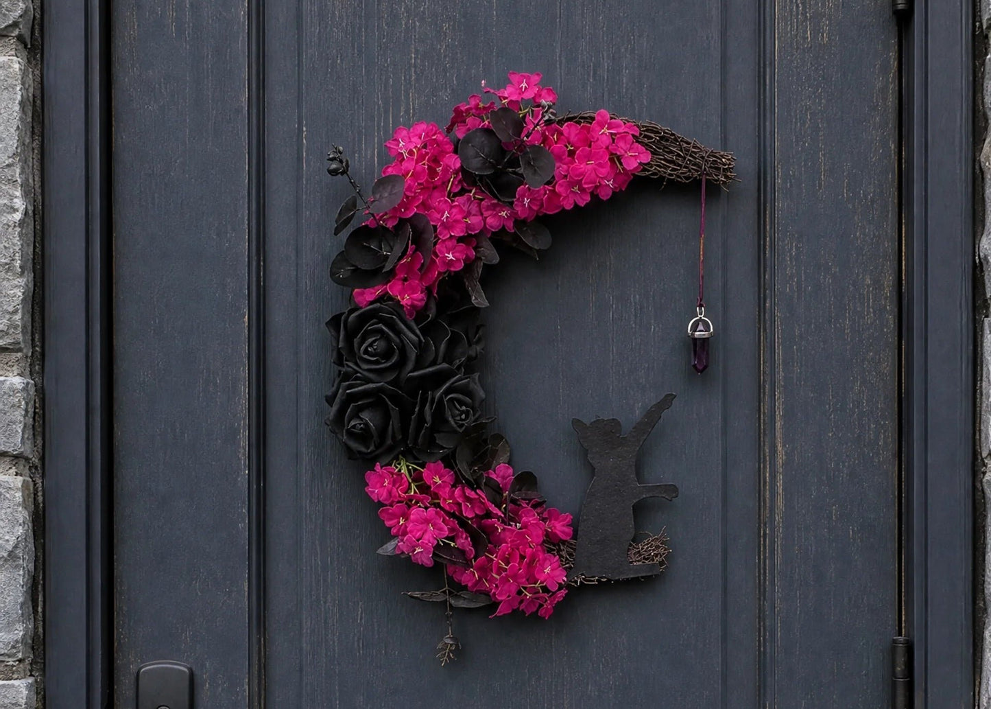 Handmade Halloween Cat Wreath