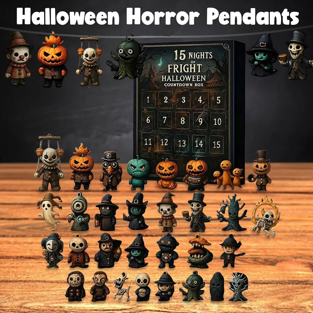 31 Days Halloween Countdown Calendar – Spooky Mini Figurine Surprise Box with Collectible Horror Decorations