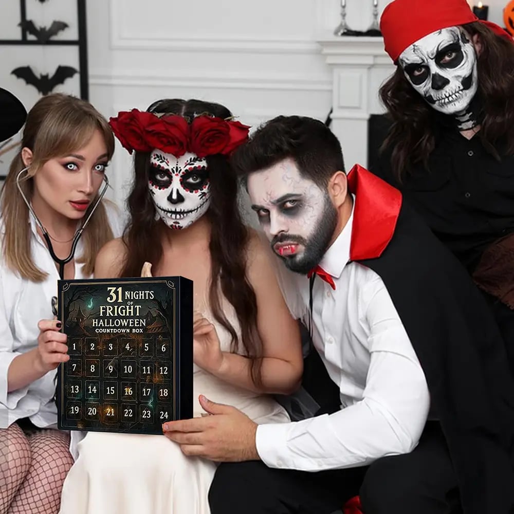 31 Days Halloween Countdown Calendar – Spooky Mini Figurine Surprise Box with Collectible Horror Decorations
