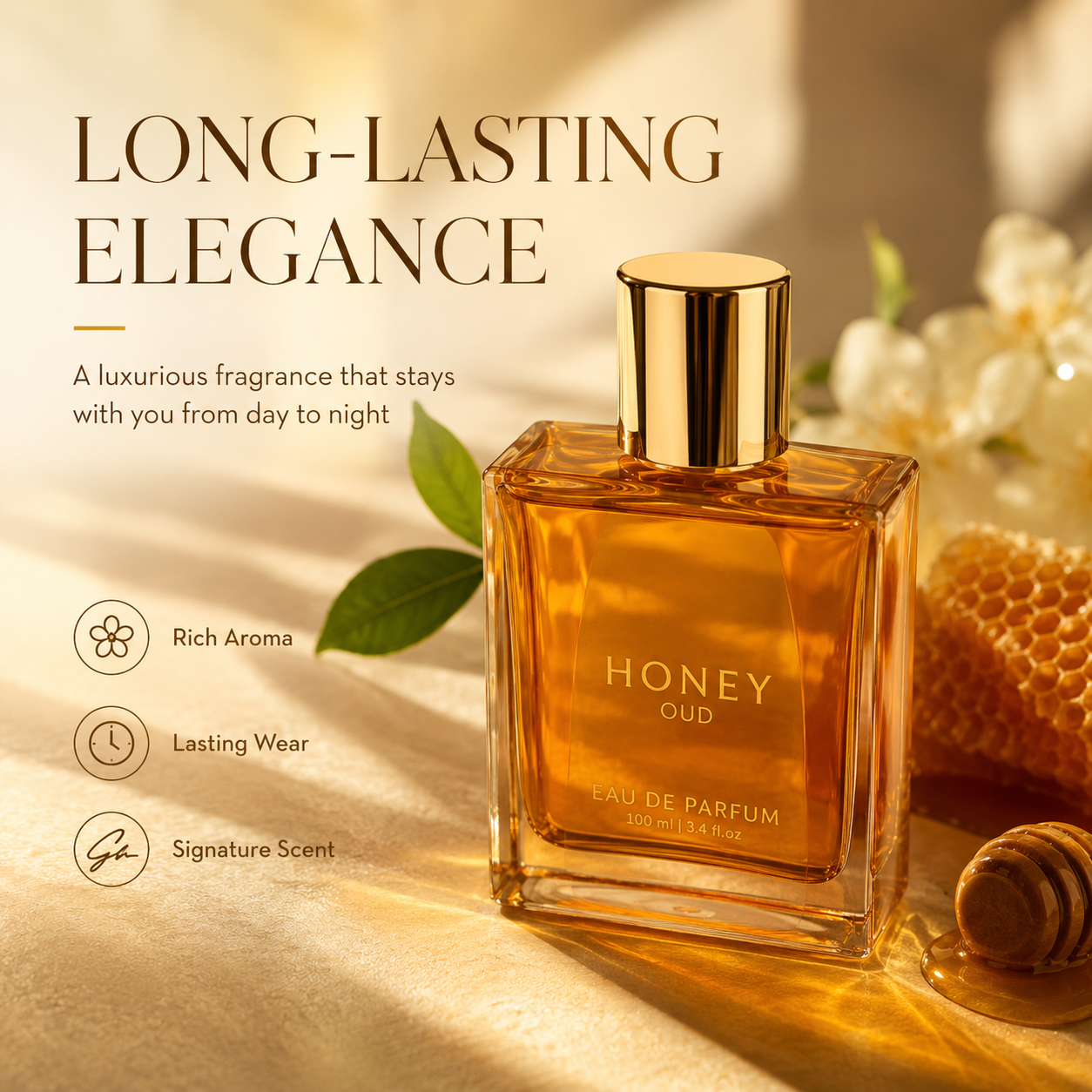 Honey Agarwood Light Perfume 100ml (3.4oz) - Focused on Enhancing Wome