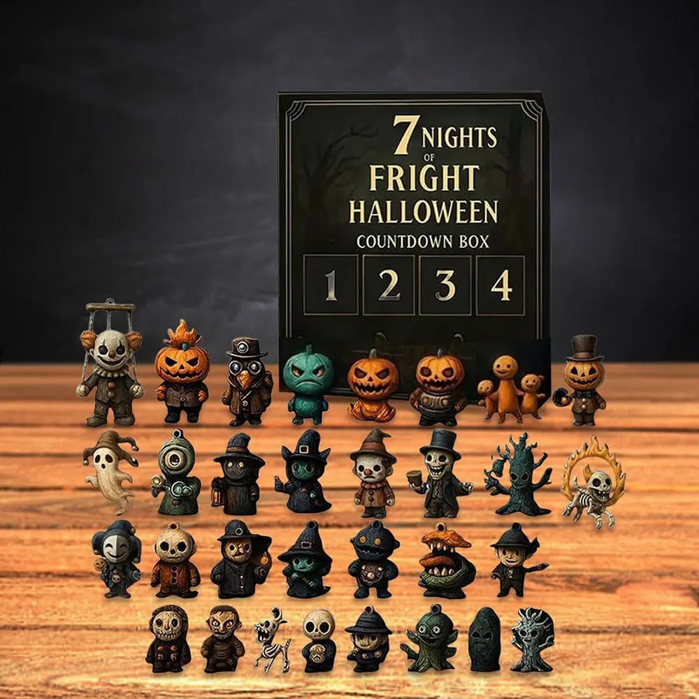 31 Days Halloween Countdown Calendar – Spooky Mini Figurine Surprise Box with Collectible Horror Decorations