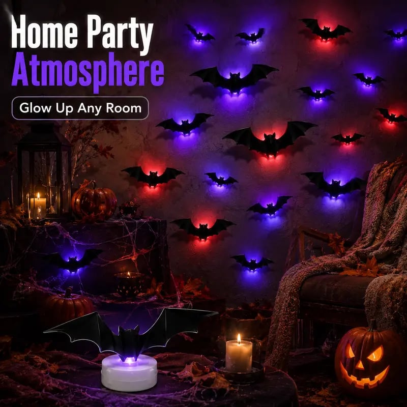 2026 Hot Sale 3D LED Bat Wall Decorations