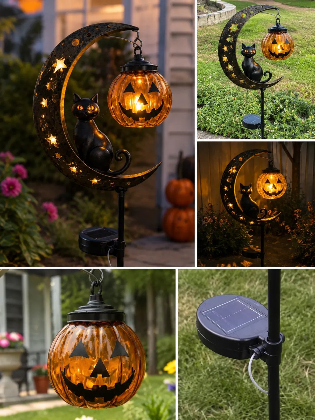 Halloween Early Bird Special Sale - Pumpkin Moon Garden Stake Light