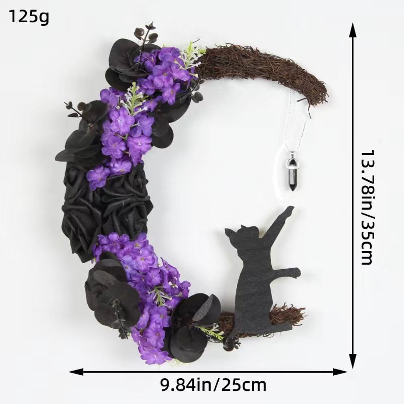 Handmade Halloween Cat Wreath