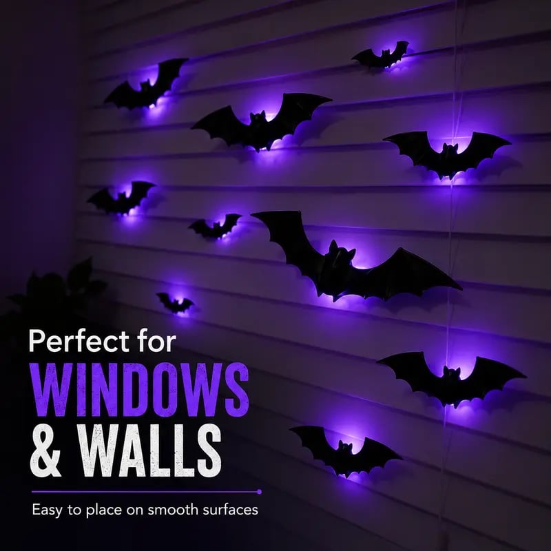 2026 Hot Sale 3D LED Bat Wall Decorations