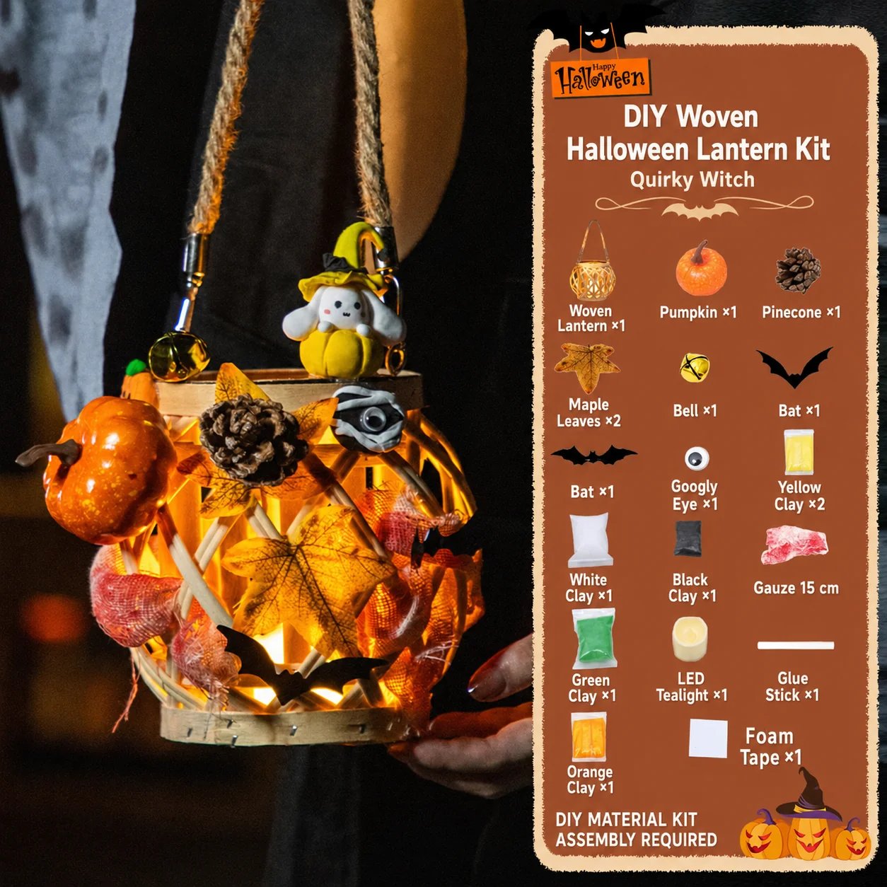 DIY Light-Up Halloween Trick-or-Treat Basket Kit