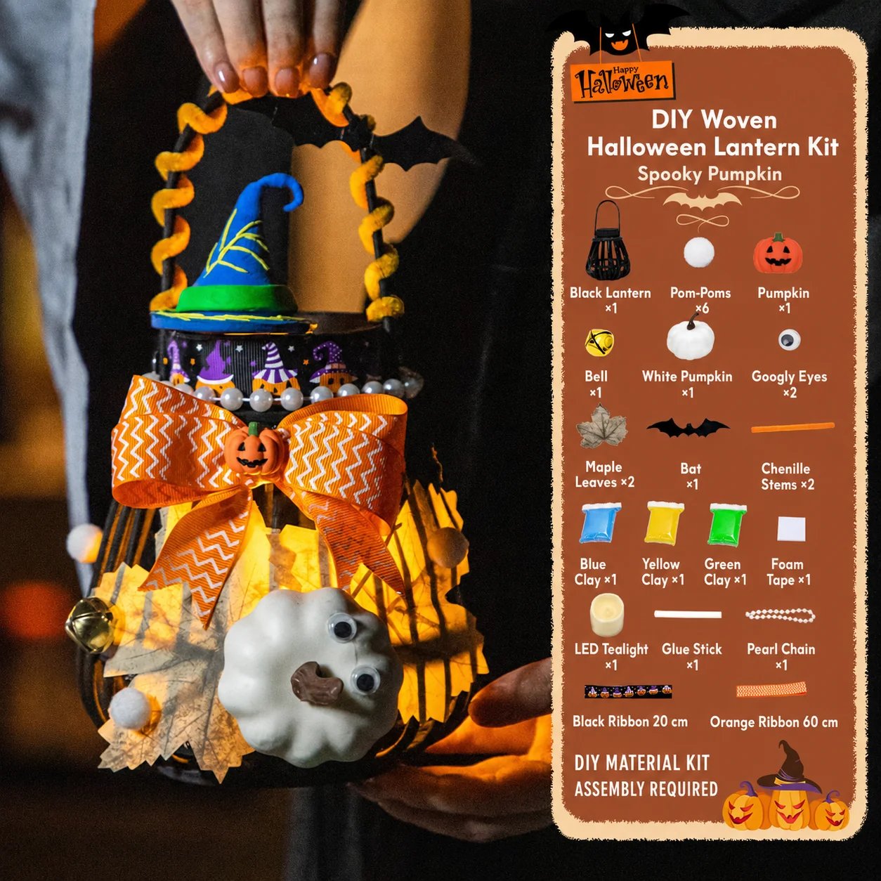 DIY Light-Up Halloween Trick-or-Treat Basket Kit