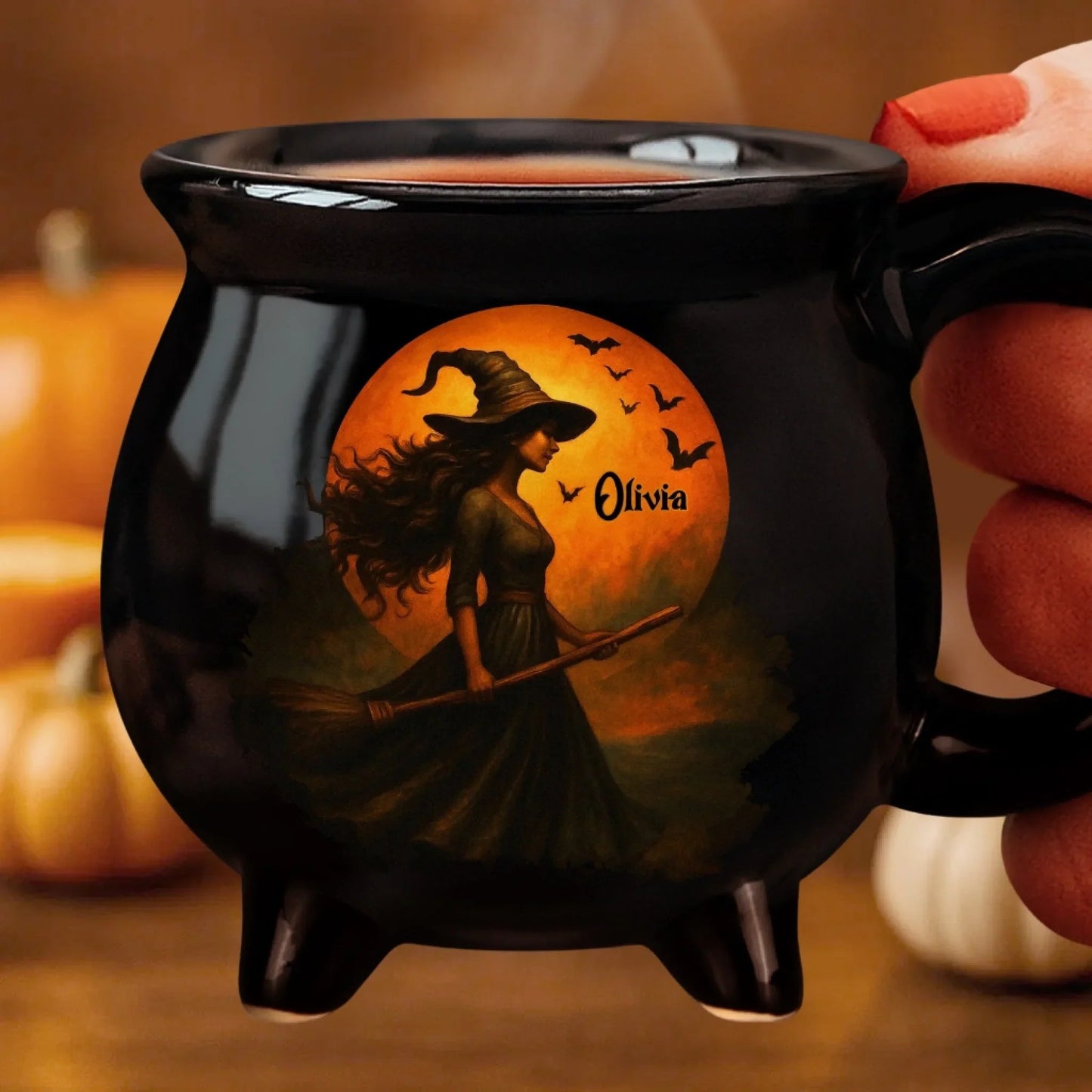 Custom Witch Cauldron Coffee Mug - Witching You A Wicked Brew