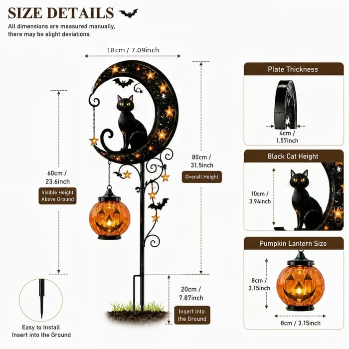 Halloween Early Bird Special Sale - Pumpkin Moon Garden Stake Light