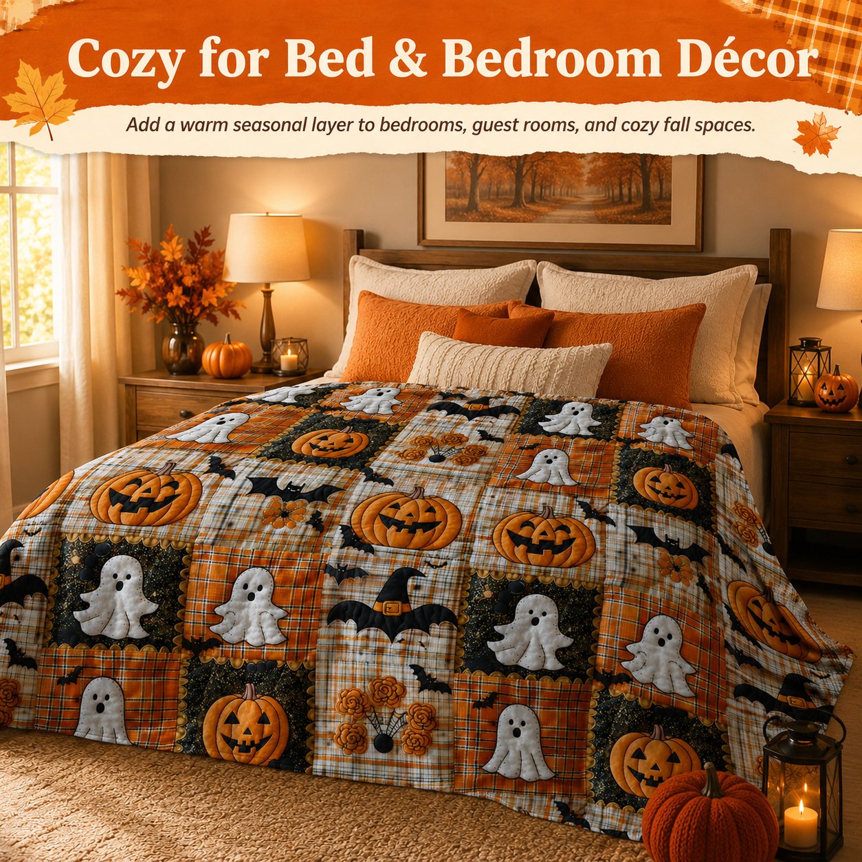 Halloween Patchwork Flannel Blanket