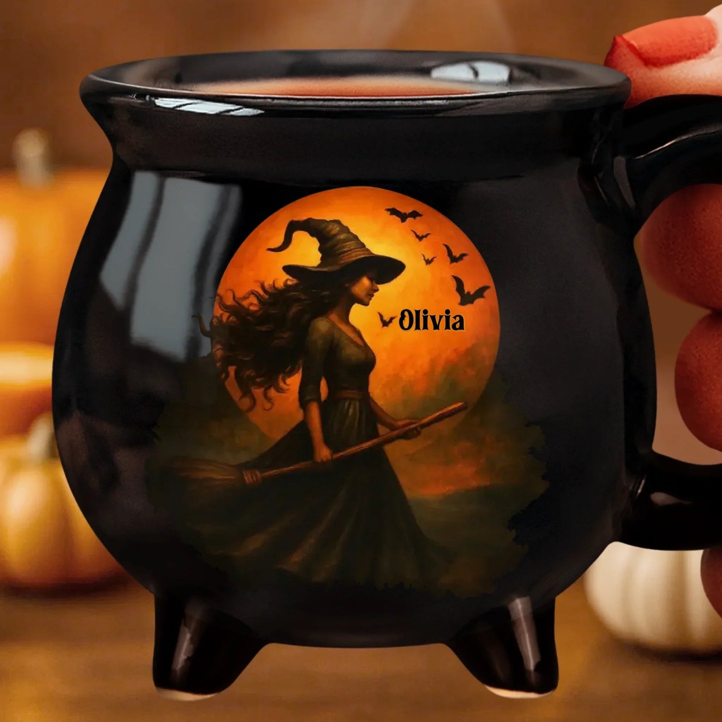 Custom Witch Cauldron Coffee Mug - Witching You A Wicked Brew
