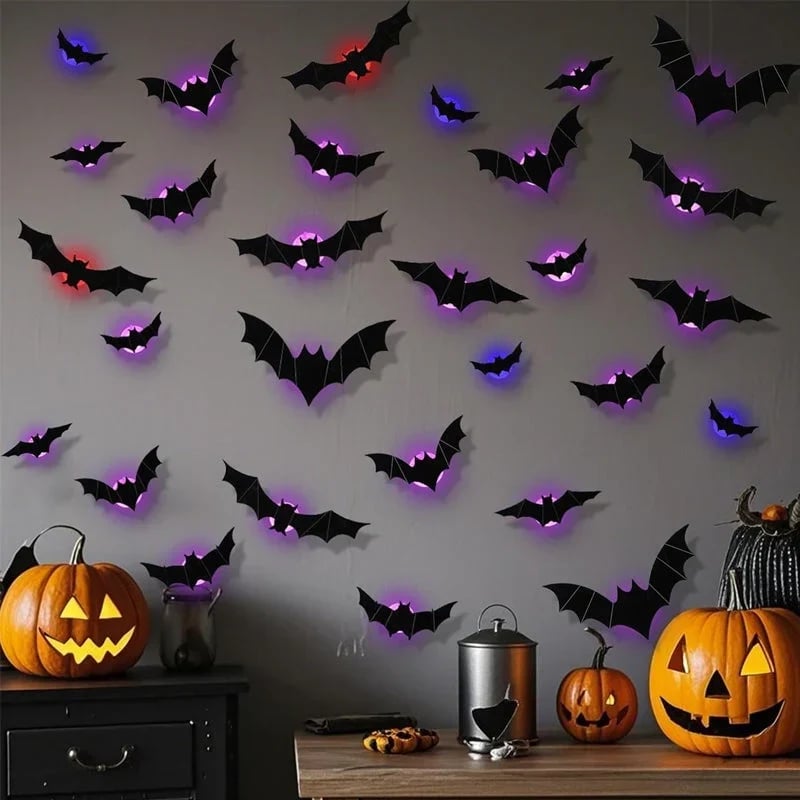 2026 Hot Sale 3D LED Bat Wall Decorations