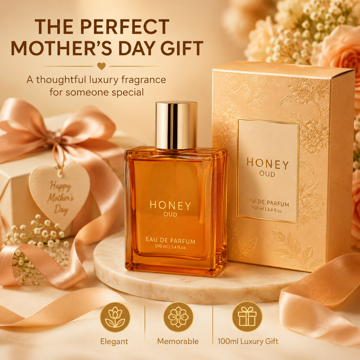 Honey Agarwood Light Perfume 100ml (3.4oz) - Focused on Enhancing Wome