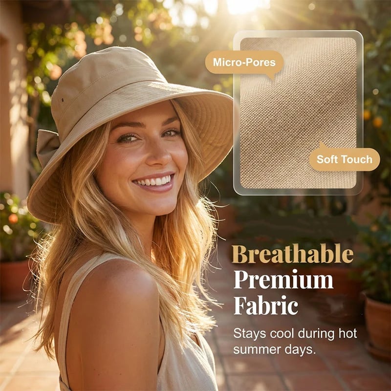 Women's Bowknot Wide Brim Sun Hat – Opvouwbaar