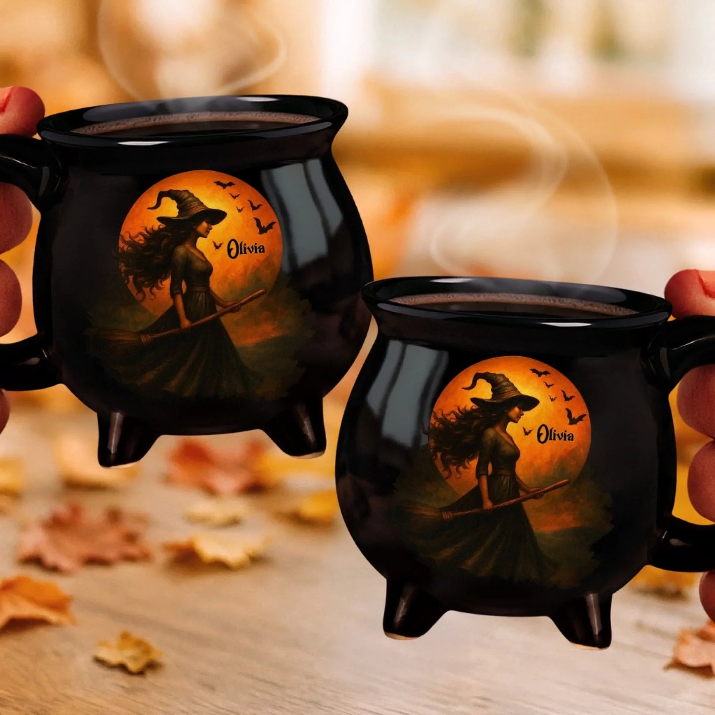Custom Witch Cauldron Coffee Mug - Witching You A Wicked Brew