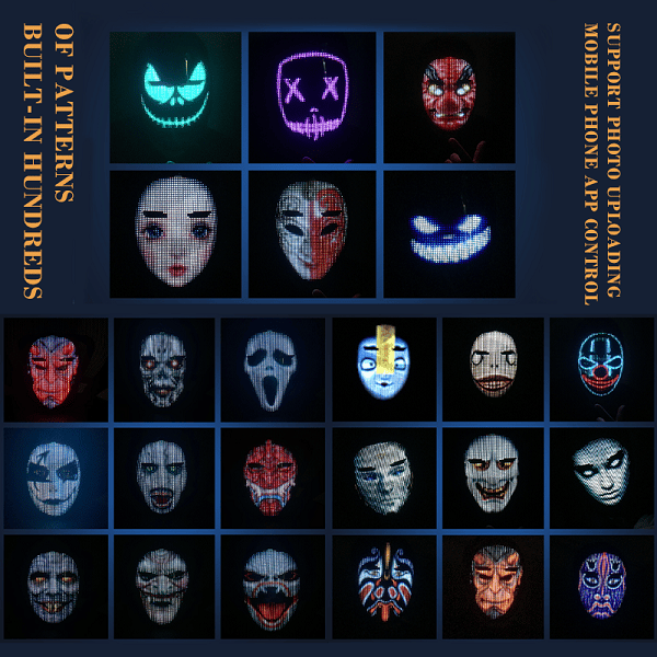 FACE TRANSFORMING LED MASK - APP CONTROLLED - RECHARGEABLE