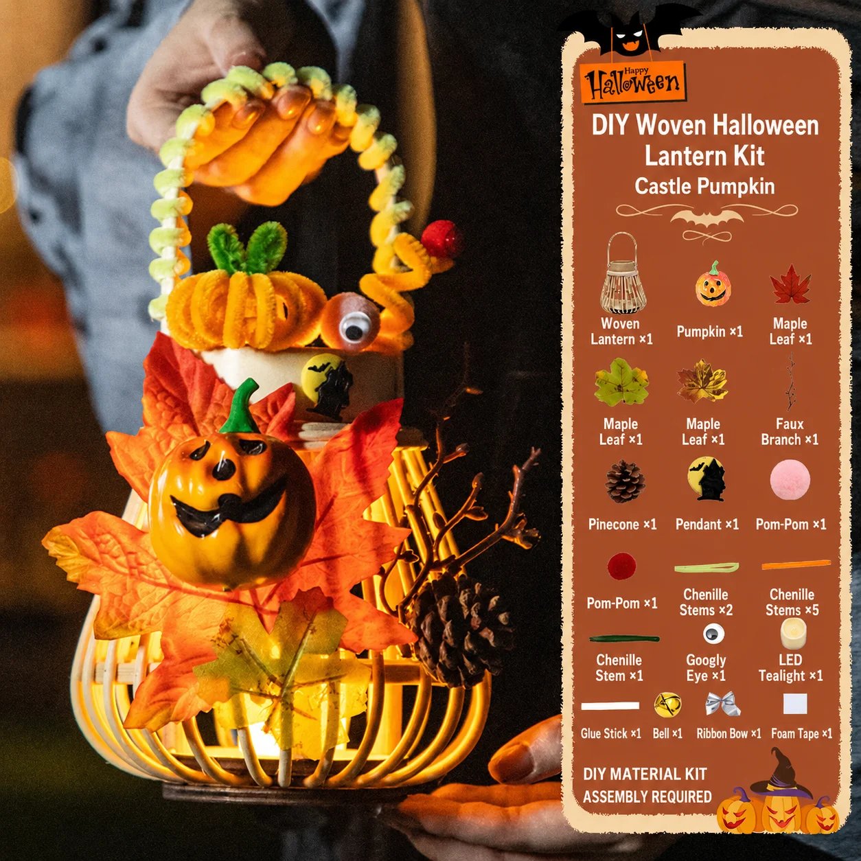 DIY Light-Up Halloween Trick-or-Treat Basket Kit