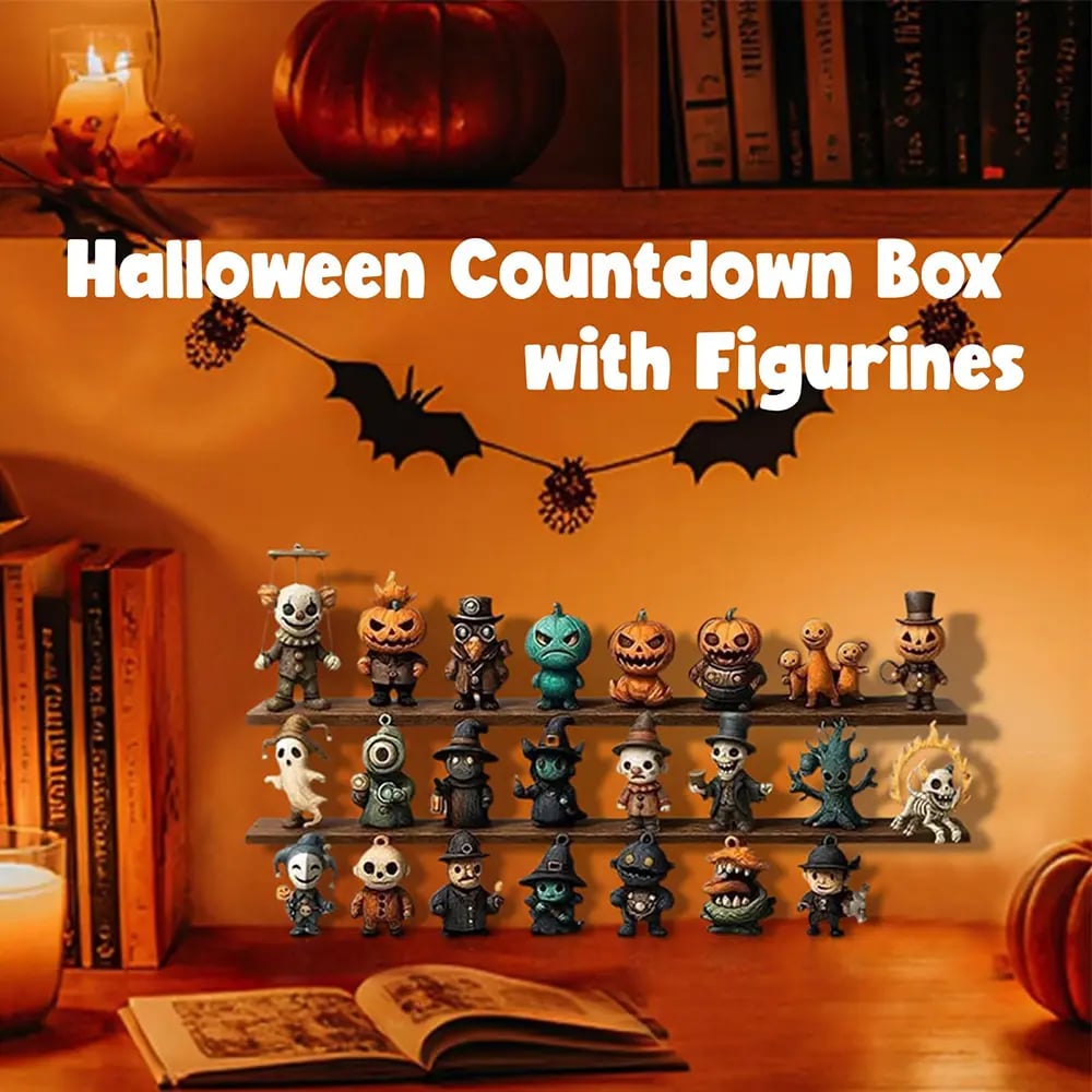 31 Days Halloween Countdown Calendar – Spooky Mini Figurine Surprise Box with Collectible Horror Decorations