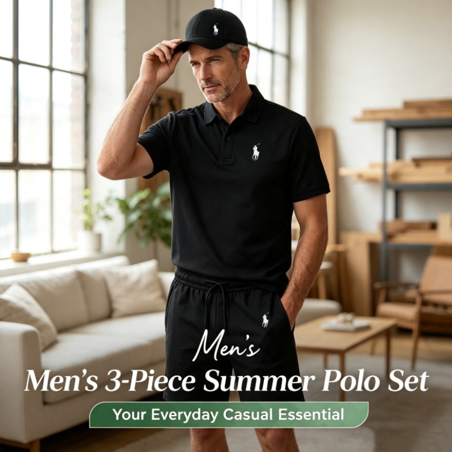 Men’s 3‑Piece Summer Polo Set
