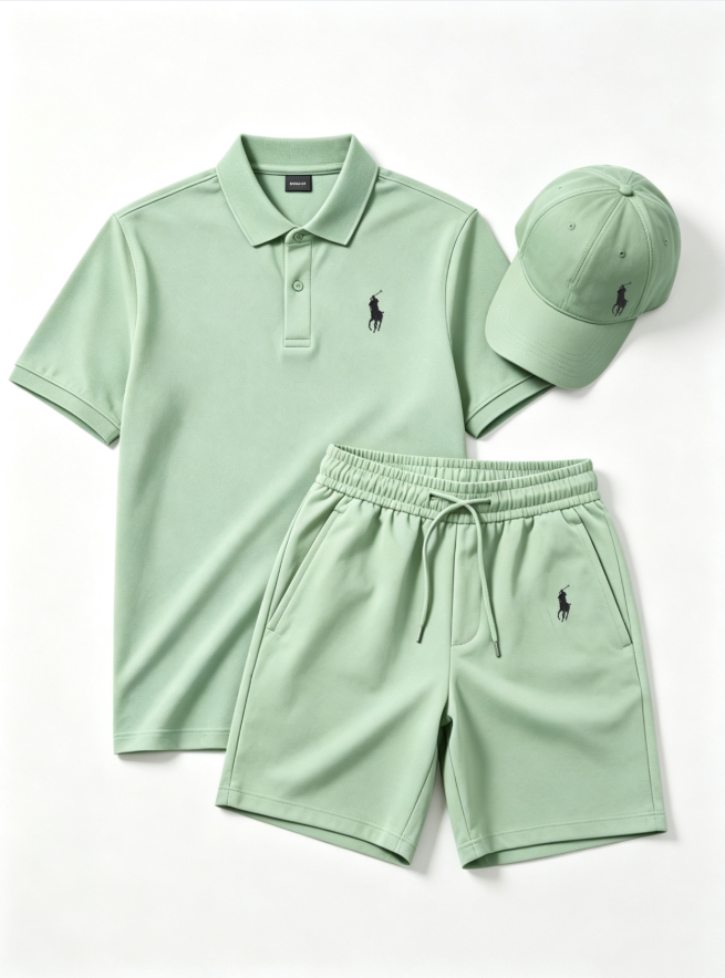 Men’s 3‑Piece Summer Polo Set