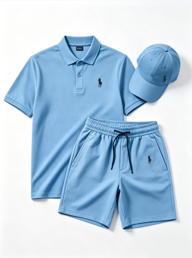 Men’s 3‑Piece Summer Polo Set