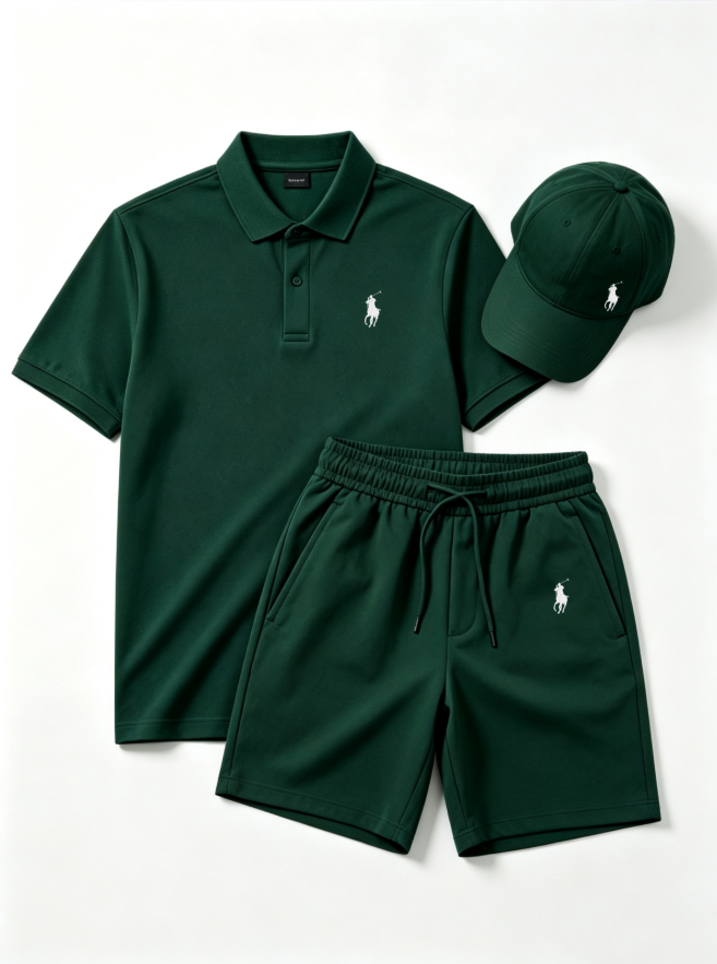 Men’s 3‑Piece Summer Polo Set