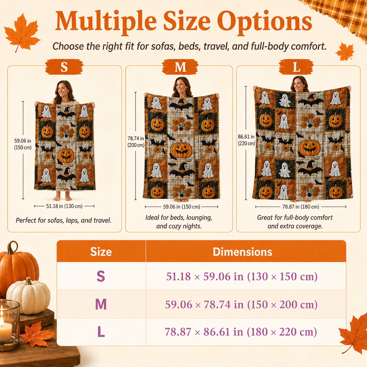 Halloween Patchwork Flannel Blanket