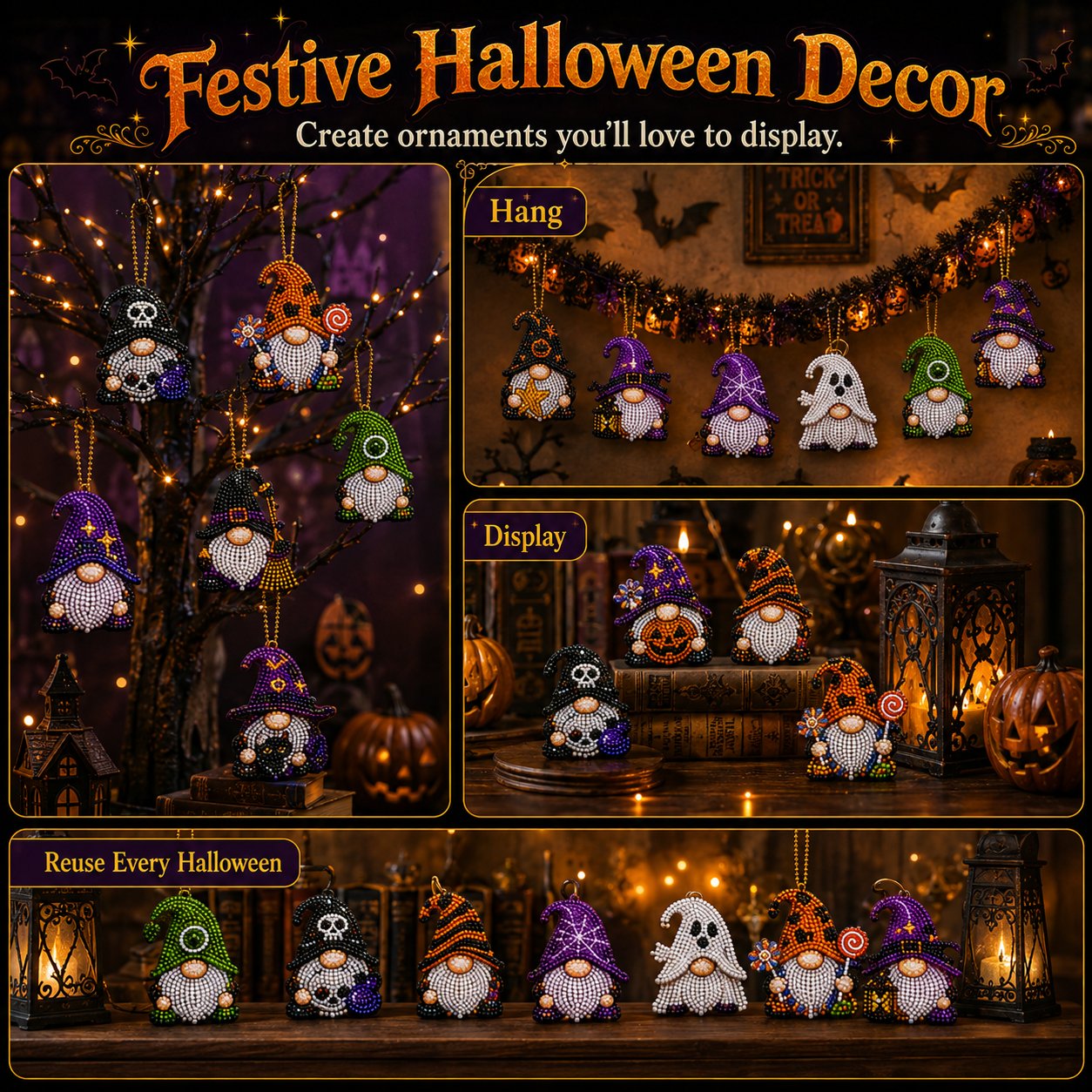 31 Days of Gnome Surprises Halloween Diamond Painting Advent Calendar