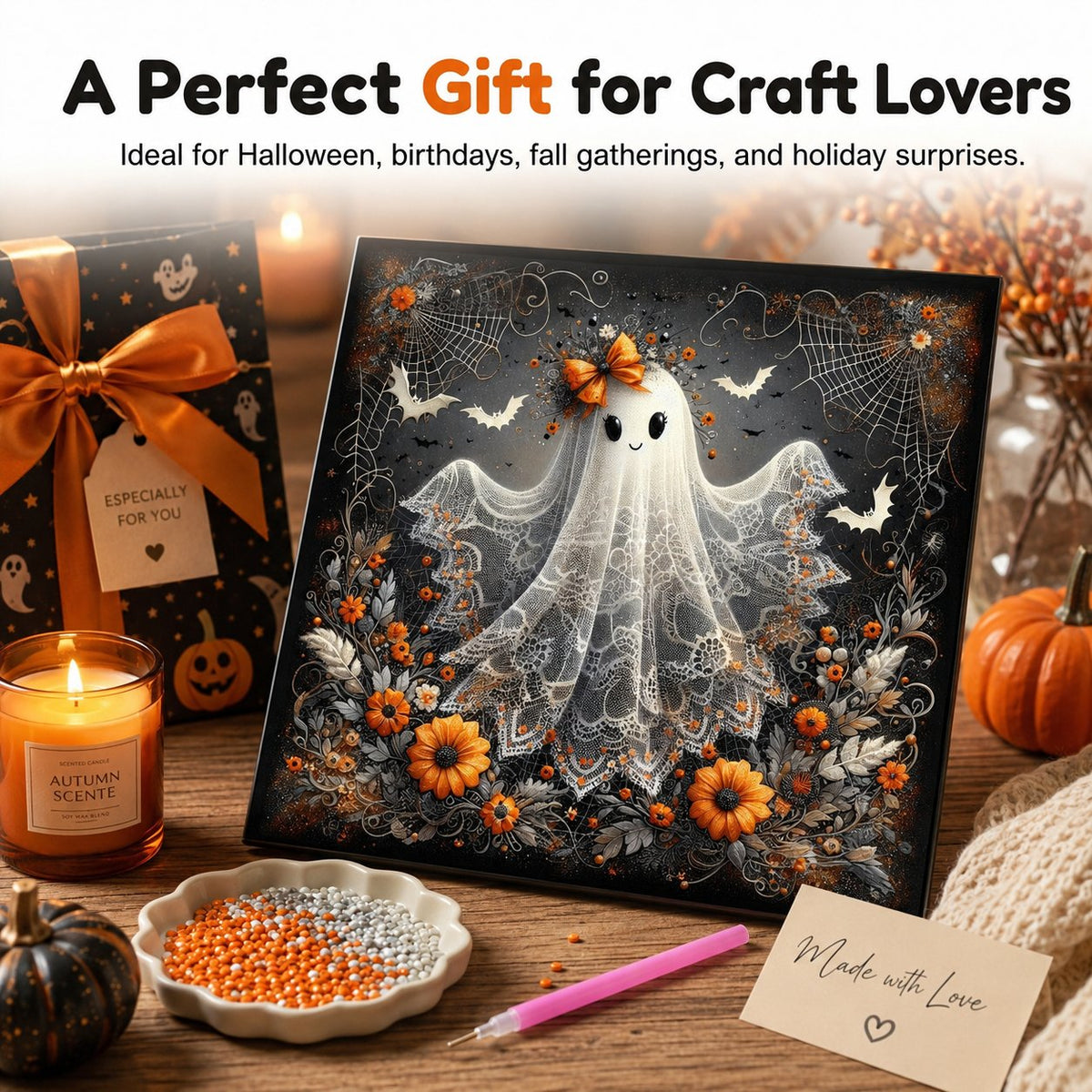Cute Halloween Ghost DIY Diamond Painting Kit