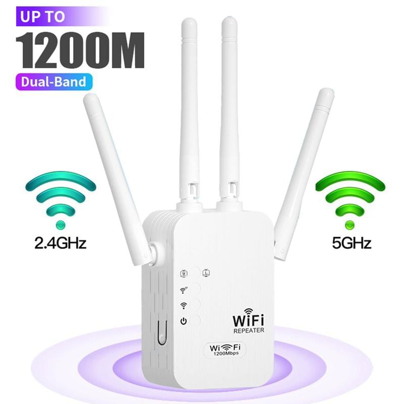 1200Mbps WiFi Extender – Covers 10,000 sq