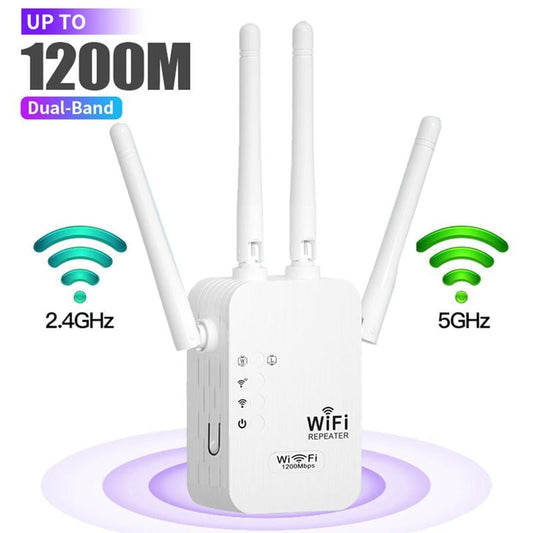 1200Mbps WiFi Extender – Covers 10,000 sq