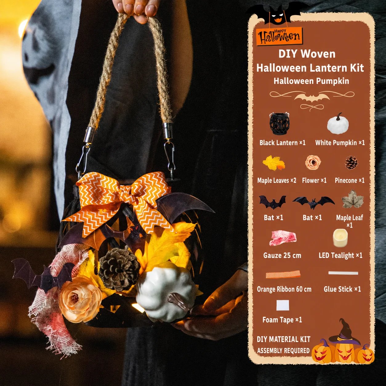 DIY Light-Up Halloween Trick-or-Treat Basket Kit