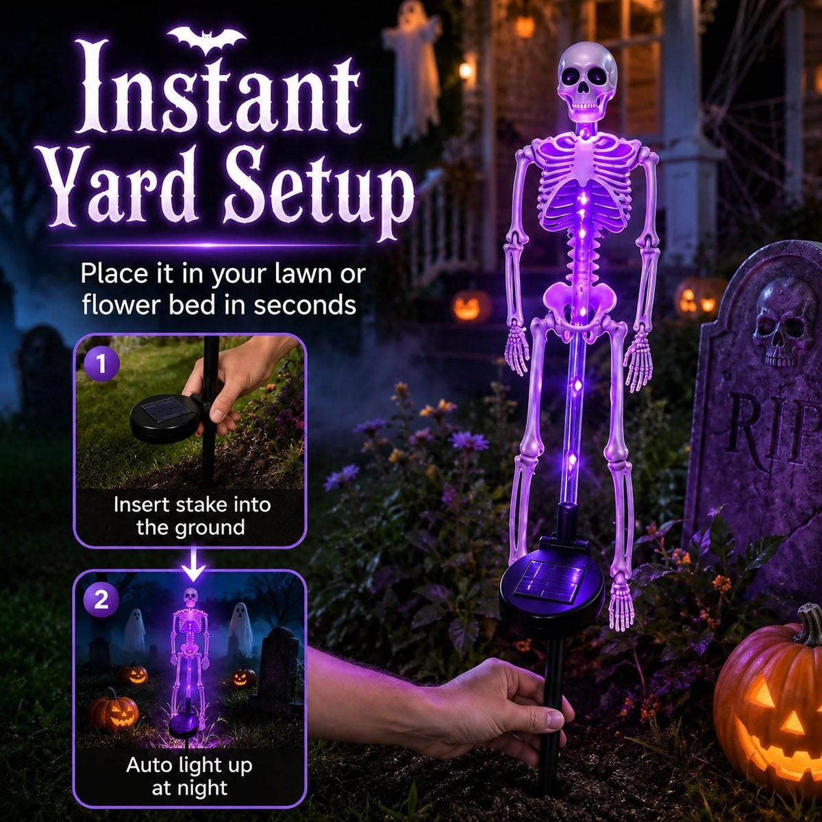 Halloween Skull Solar Garden Lights