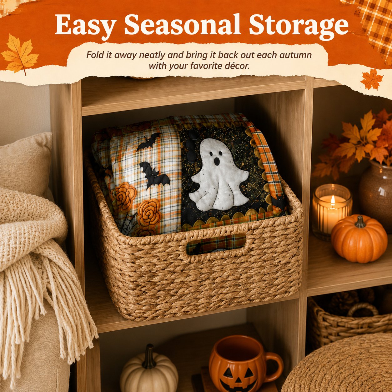 Halloween Patchwork Flannel Blanket