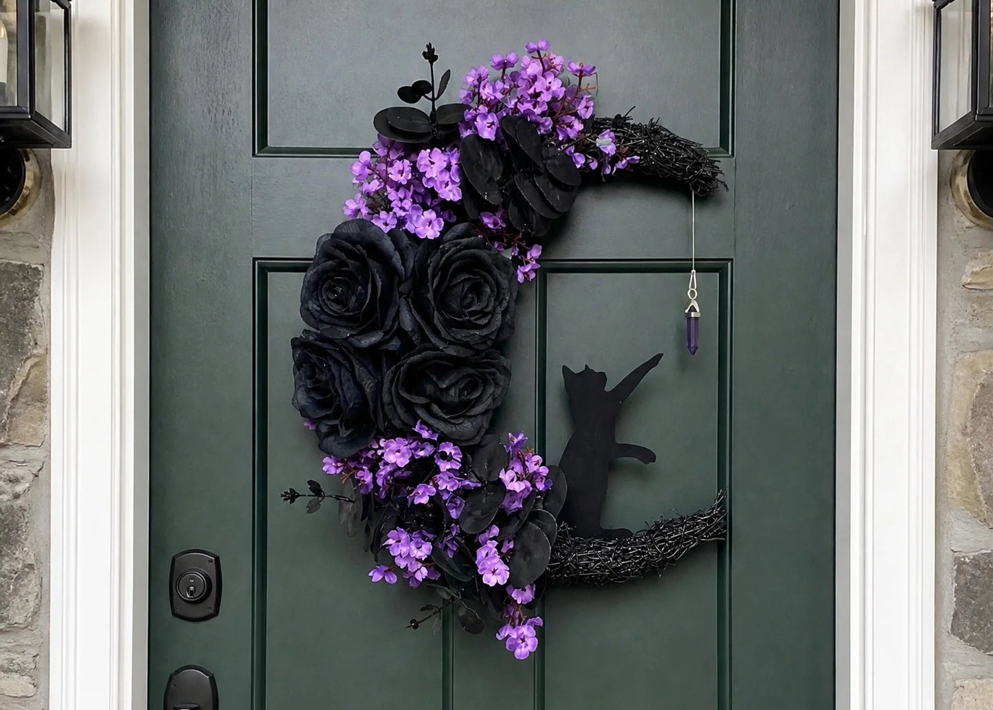 Handmade Halloween Cat Wreath