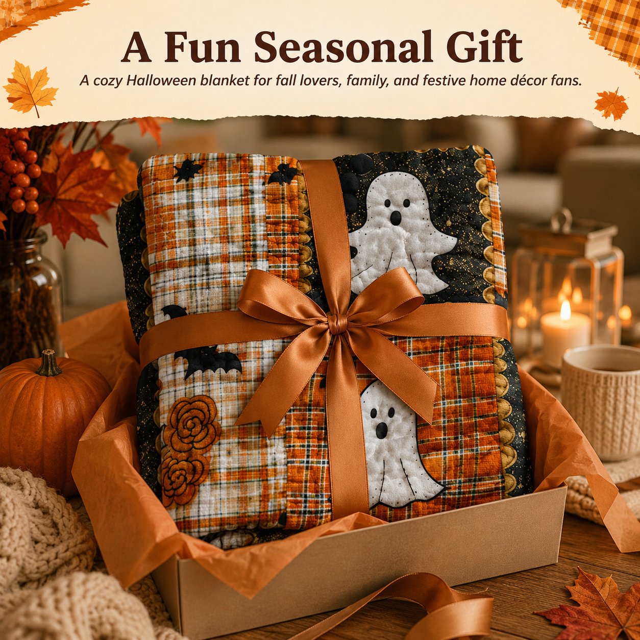 Halloween Patchwork Flannel Blanket