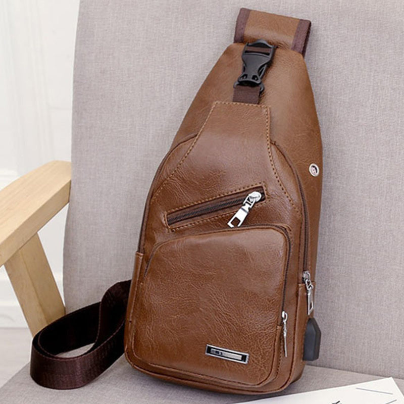 Men's Multifunctional High Quality Leather Chest Bag