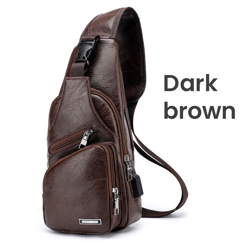 Men's Multifunctional High Quality Leather Chest Bag