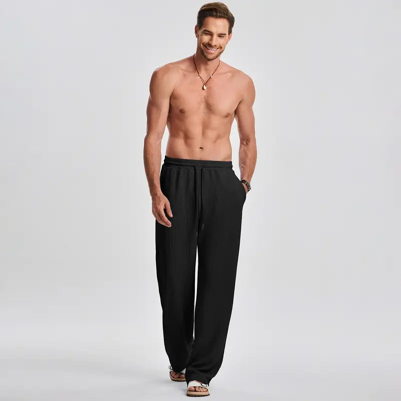 Men's Ribbed Sleeveless Tank Top & Pants 2-Piece Set