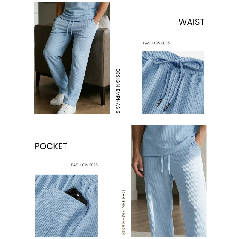 Men's Ribbed Sleeveless Tank Top & Pants 2-Piece Set