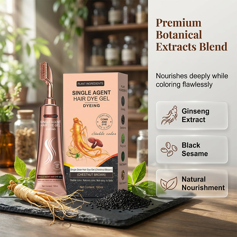 Single-Agent Hair Dye Gel with Comb