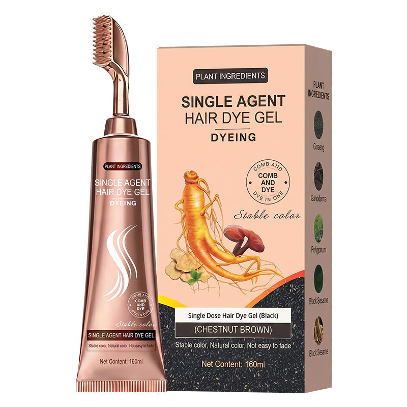 Single-Agent Hair Dye Gel with Comb