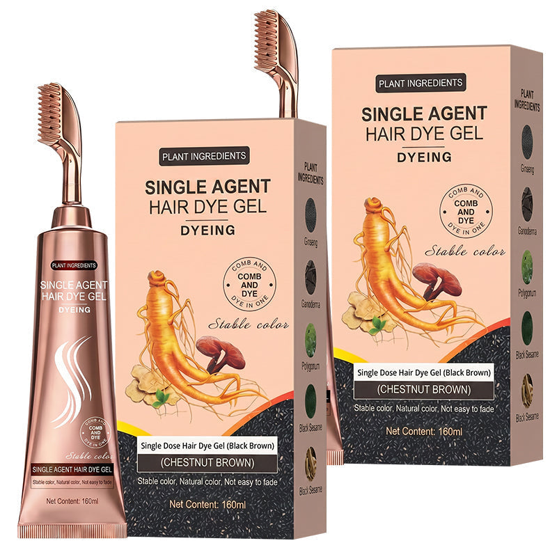 Single-Agent Hair Dye Gel with Comb